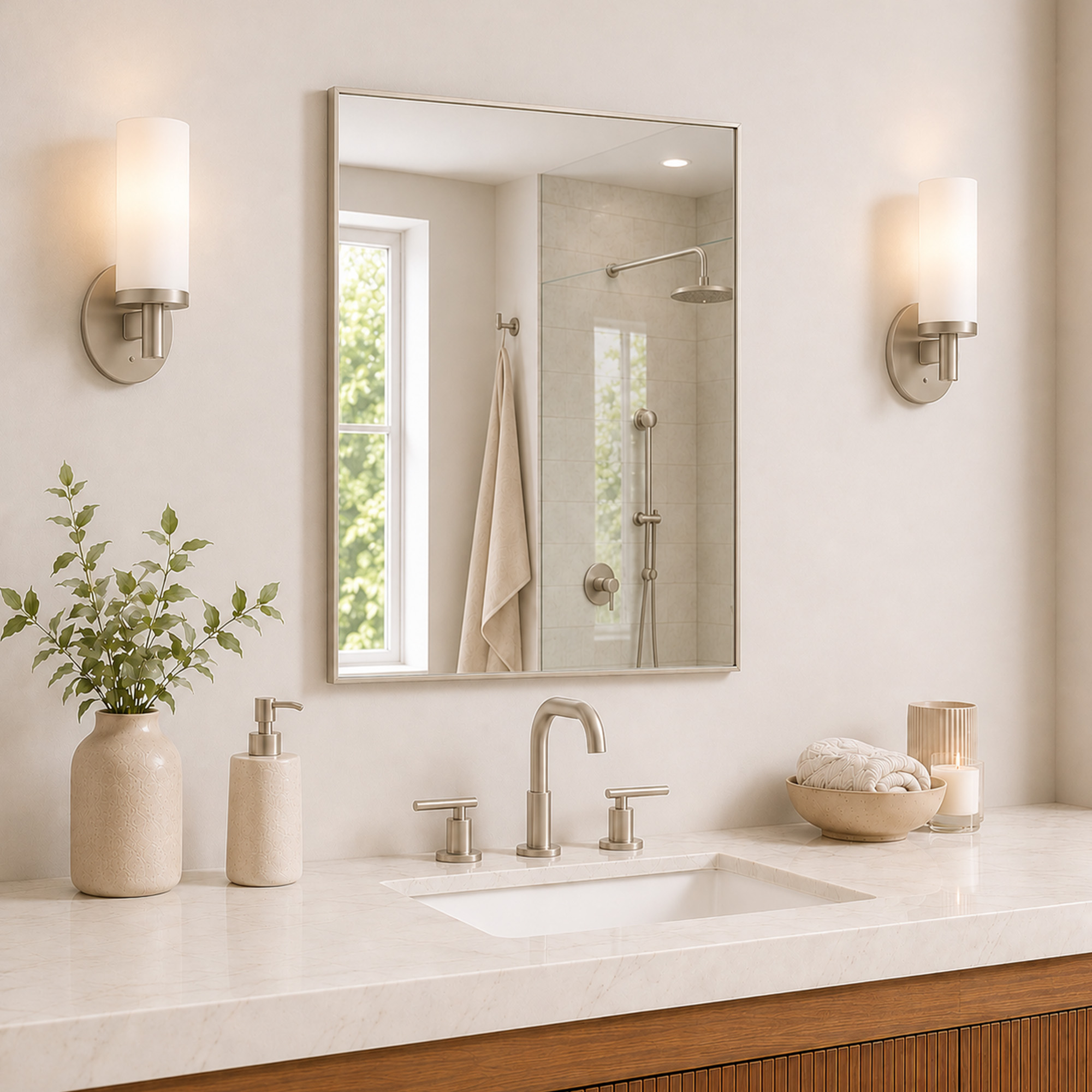ZL Series Rectangular Framed Wall Bathroom Vanity Mirror